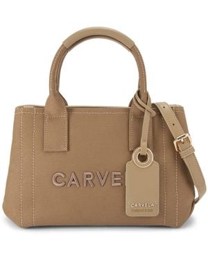 Carvela Kurt Geiger Canvas Lidia Micro Tote Bag - Natural