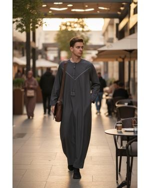 Thobez Eid Moroccan Thobe Robe Djellaba Ramadan Eid Jubba Lfs- Hm10 - Black
