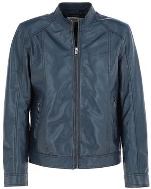 Ashwood Leather 'Alberto' Biker Jacket - Blue