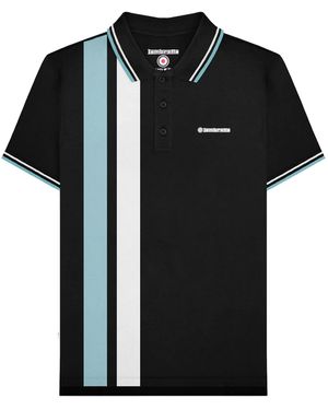 Lambretta Ss25 Vertical Stripe Polo Shirt Cotton - Black