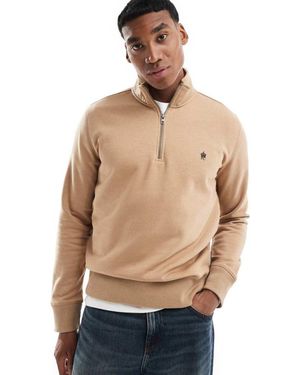 French Connection Half Zip Funnel Neck Sweatshirt - Natural
