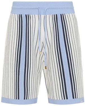 Amiri Script Stripe Short - Blue