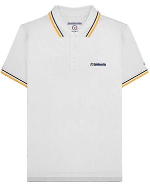 Lambretta Ss25 Twin Tip Polo Shirt Cotton - White