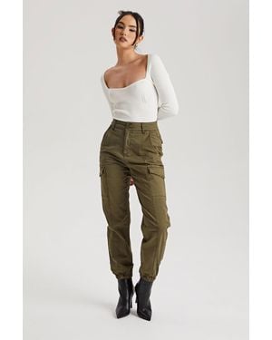 Urban Bliss Cuffed Cargo Trousers Cotton - Green