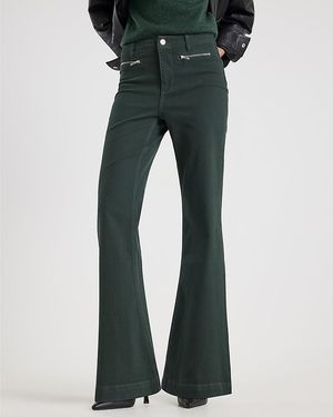 River Island Flared Jeans Zip Front Relaxed - Green