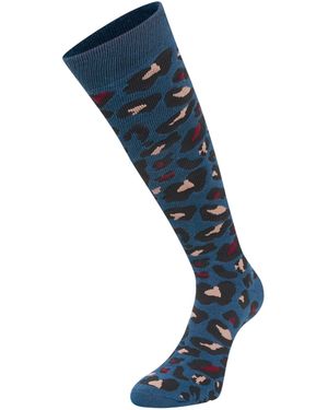 Dare 2b Ladies Animal Print Ski Socks (Moonlight Denim) - Blue