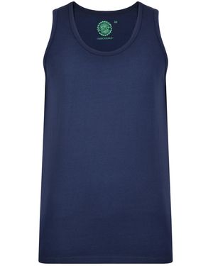KAM Jeanswear Plus Size Classic Vest Kam Sleeveless Crew Neck - Blue