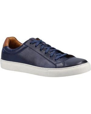 Hush Puppies Colton Leather Trainers - Blue