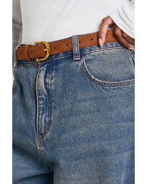 Boohoo Faux Suede D Buckle Belt - Blue