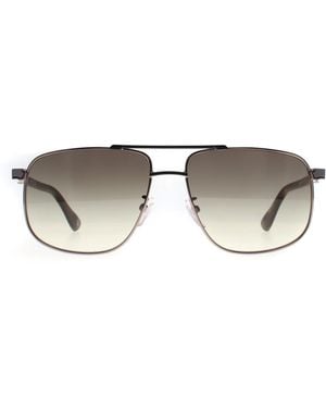 BMW Aviator Shiny Palladium Gradient Bw0031 Sunglasses - Brown