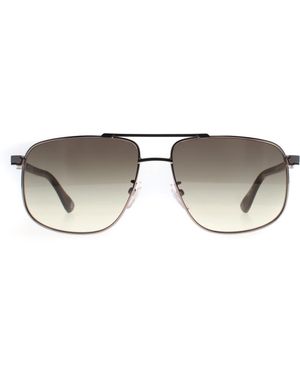 BMW Aviator Shiny Palladium Gradient Bw0031 Sunglasses - Brown