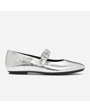 Fitflop Delicato Metallic Mary Jane Leather - White
