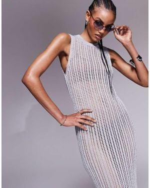 ASOS Knitted Column Midaxi Dress - Grey