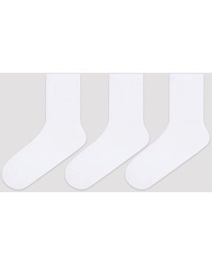 Penti 3-Pack Ribbed Crew Socks - White