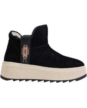 Ash Maanstijl Platform Enkellaarzen - Zwart
