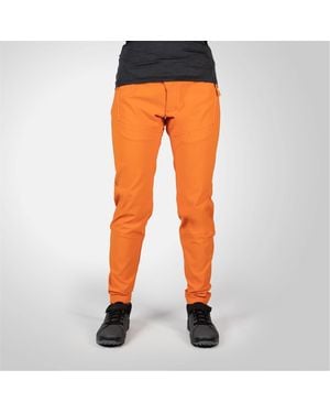 Endura Mt500 Wordmark Solid Patterned Track Trousers - Orange