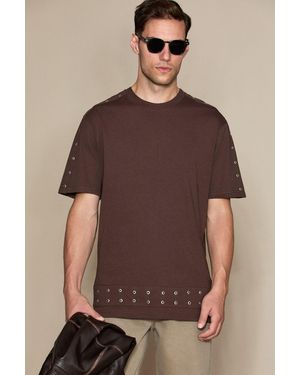 Grimelange Relaxed Crew Neck T-Shirt - Brown
