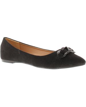 Platino Flat Shoes Ballerina Linx Slip On Textile - Black