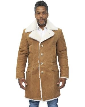 Infinity Leather Warm Sheepskin Trench Coat-Managua - Natural