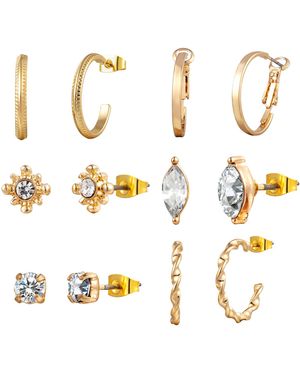 The Jewellery Stockroom Set Of 6 Plated Various Earrings - Metallic