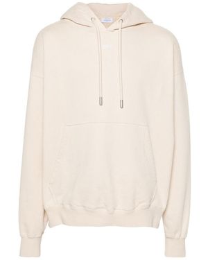 Off-White c/o Virgil Abloh Hooded Cotton Sweatshirt With Pocket - Natural