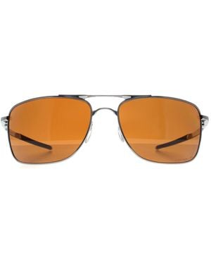 Oakley Aviator Polished Chrome Tungsten Prizm Polarized Sunglasses - Brown