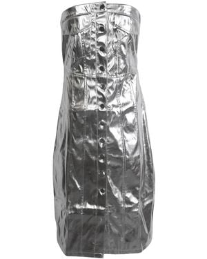 Amy Lynn Amylynn Metallic Patterned Sleeveless Maxi Bandeau Dress - Grey