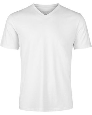 Panos Emporio Bamboo Cotton Blend V-Neck T-Shirt - White