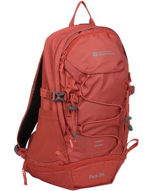 Mountain Warehouse 'Pace' Rucksack With Bottle Pockets & Chest Hip Straps Everyday Work Backpack - Red