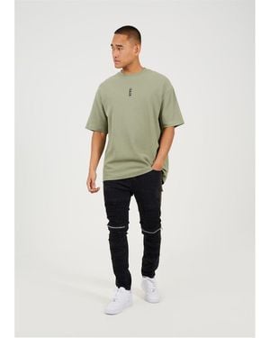 Brave Soul Wash Bike Jean With Stitch Detail - Green