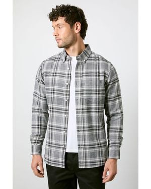 MAINE Check Long Sleeve Shirt Cotton - Grey