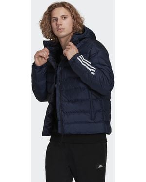 adidas Itavic 3-Stripes Midweight Hooded Jacket - Blue
