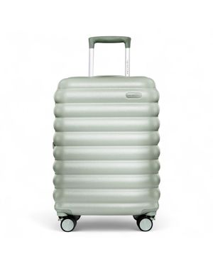 Infinity Leather Hard Shell Cabin 37 X 22 X 55 Cm Tsa Secure Luggage Suitcase Suitable For Easyjet, Ryanair Abs - Green