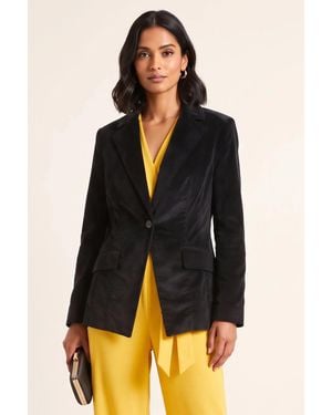 DKNY Fine Needlecord Velvet Blazer Cotton - Blue