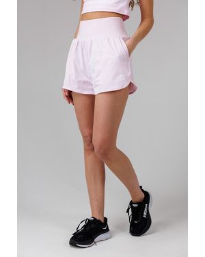 French Connection Lightweight Elasticated Rib Waist Fcuk Shell Shorts - White