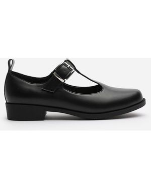 Where's That From Wheres 'Piper' Extra Wide Fit Mary Jane Loafers With Buckle Strap - Black