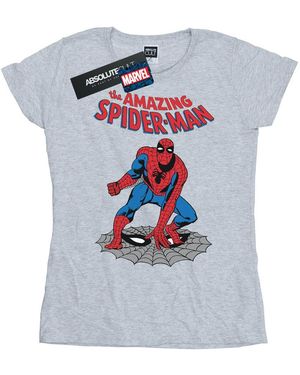 Marvel The Amazing Spider- Katoenen T-Shirt (Sportgrijs) - Wit