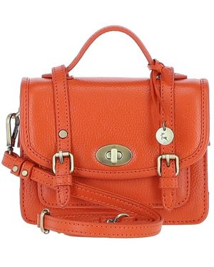 Ashwood Leather Stylish Real Small Satchel Bag - Orange
