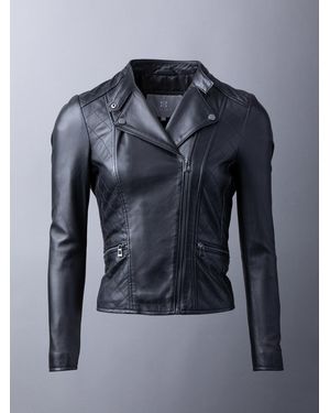 Lakeland Leather Penny Quilted Biker Jacket - Blue