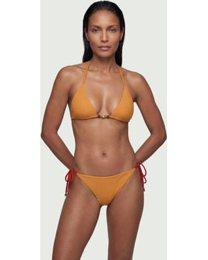 Karen Millen Reversible Bikini Top With Bead Detail - Brown