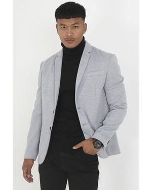 Brave Soul 'Simon' Single Breasted Blazer - Grey