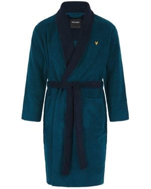Lyle & Scott And Shawl Neck Long Sleeve Robe - Blue