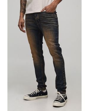 BoohooMAN Skinny Fit Stretch Washed Jeans - Black