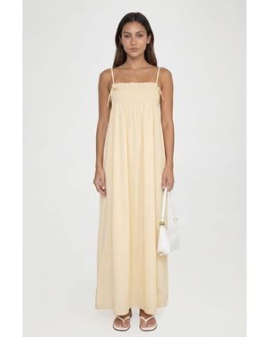 Boohoo Tall Shirred Detail Maxi Smock Dress - Natural