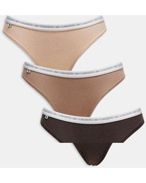 Lacoste 3 Pack Thongs - White