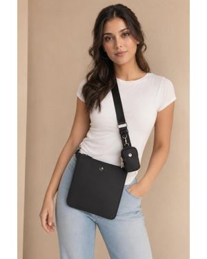 SVNX Crossbody Handbag With Detachable Mini Pouch - Natural