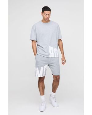 BoohooMAN Oversized Homme T-shirt And Short Set - White
