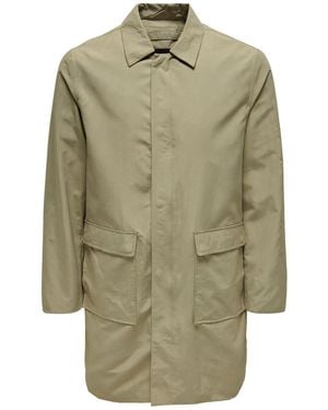 Only & Sons Long Coat Lightweight - Green
