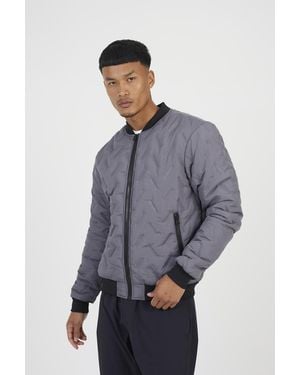 Brave Soul Heat Seal Bomber Style Jacket - Grey