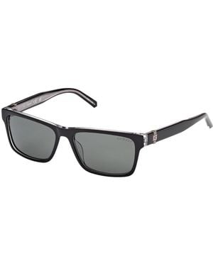 Guess Polarised Lensed Shiny Clear Details Sunglasses - Black
